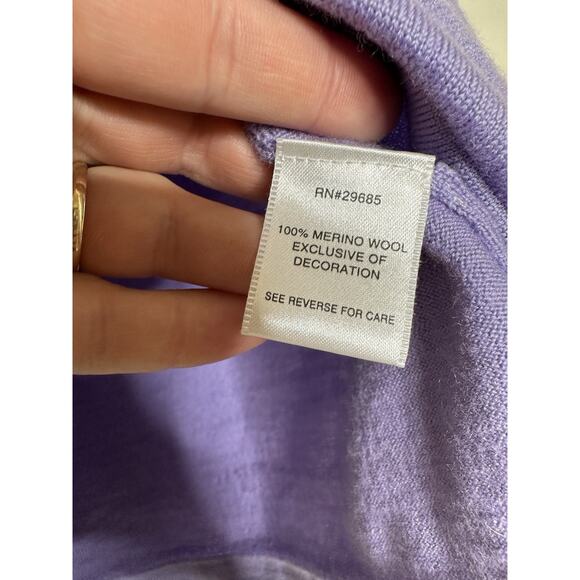 Pendleton Woman’s Size Small Purple Merino Wool Knit Top Sleeveless Lightweight - Picture 4 of 6